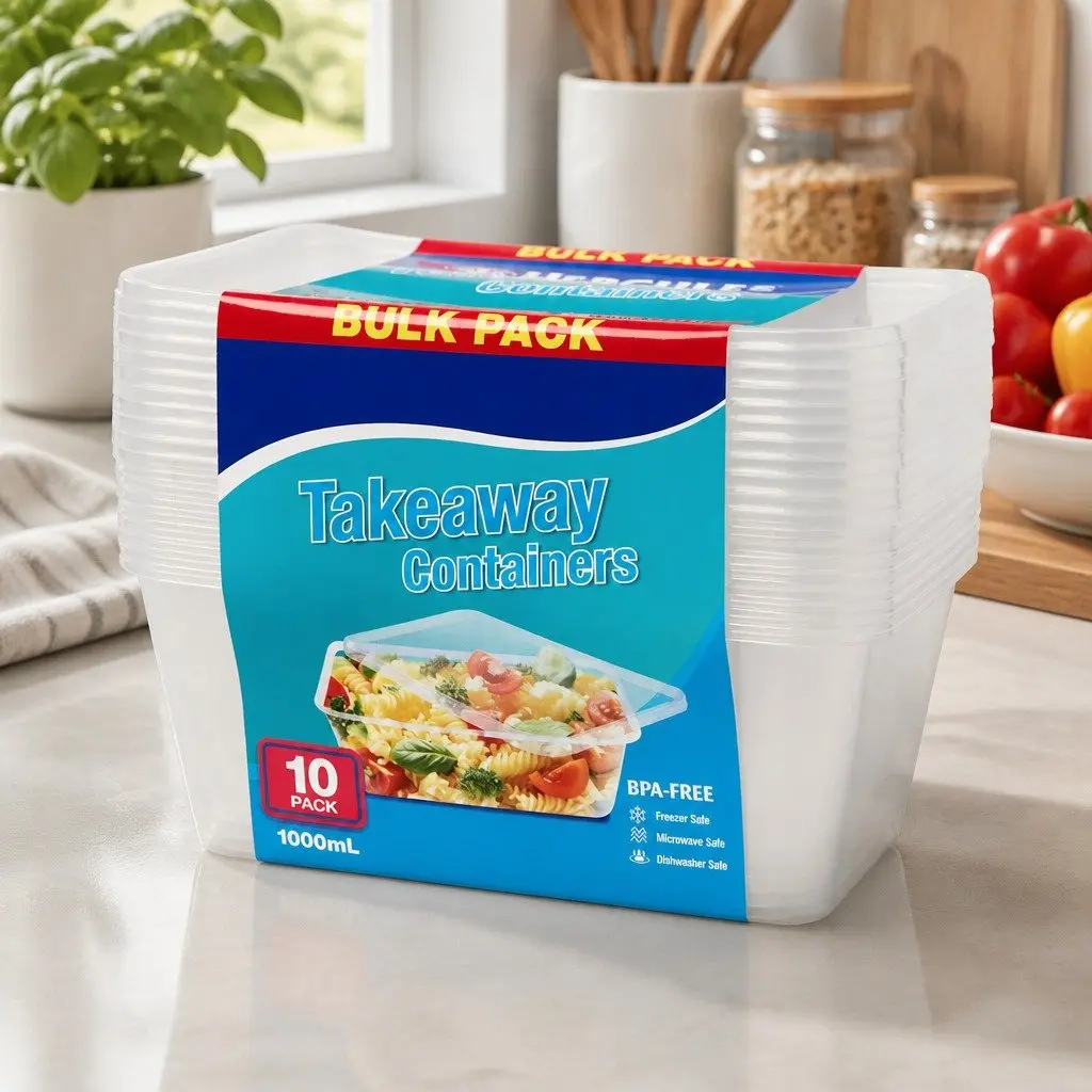 1000ml Takeaway Food Containers 10 Pack x4
