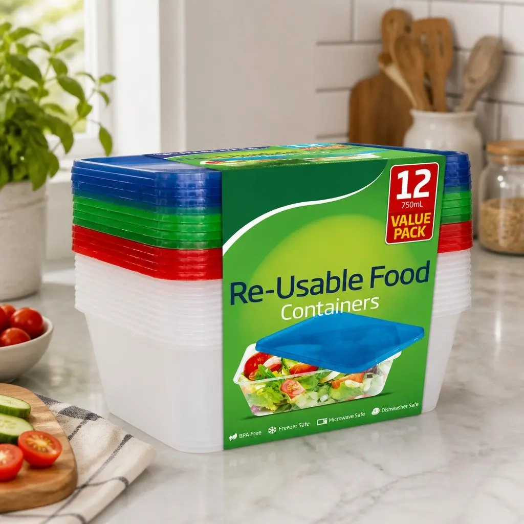 750ml Takeaway Food Containers 12 Pack x 3