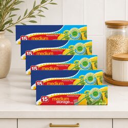 Quality Medium Storage Bags 15pk x6 for Fresh Keeping