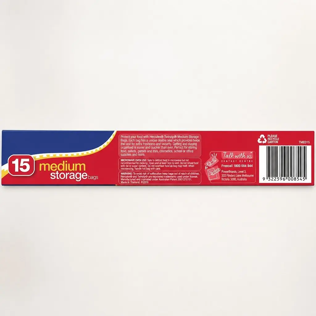 Medium Storage Bags 15pk x6 for Fresh Keeping