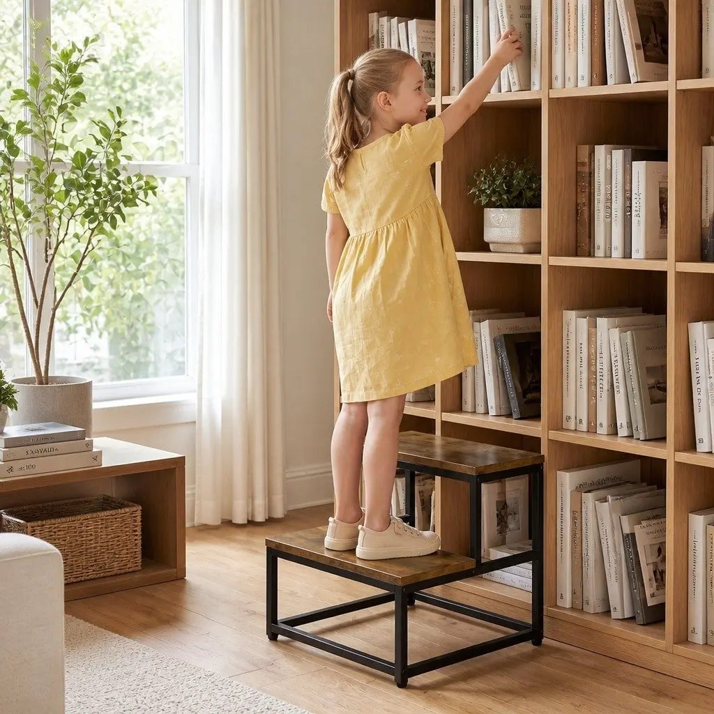 2-Step Stool with Anti-Slip Surface for Home