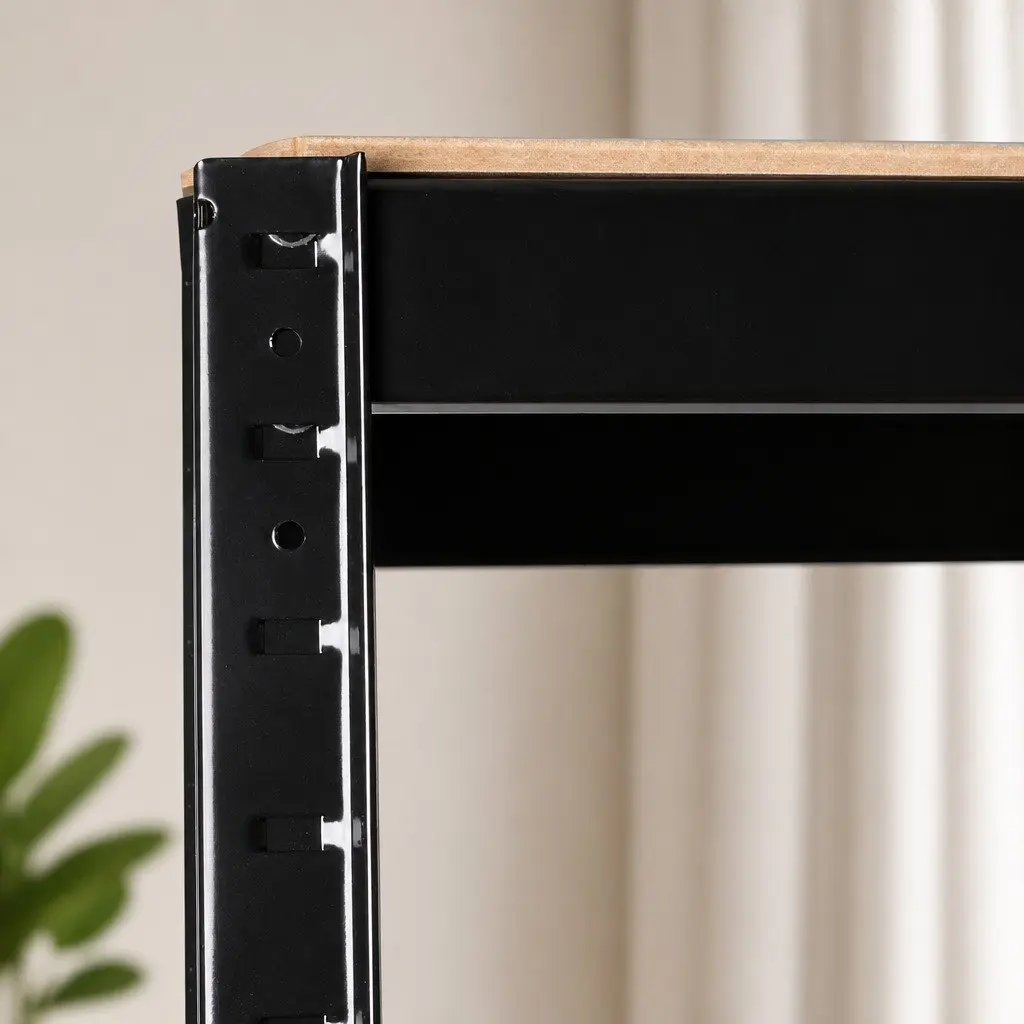 5-Tier Metal Storage Rack Steel 180cm Black
