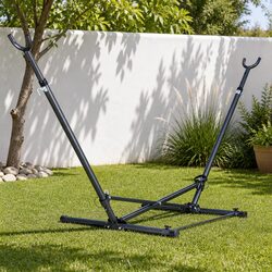 Hammock Bed Stand Steel Frame Adjustable Height Indoor Outdoor Backyard Support