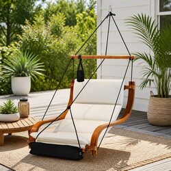 Wooden Hanging Hammock Chair for Indoor and Outdoor Use