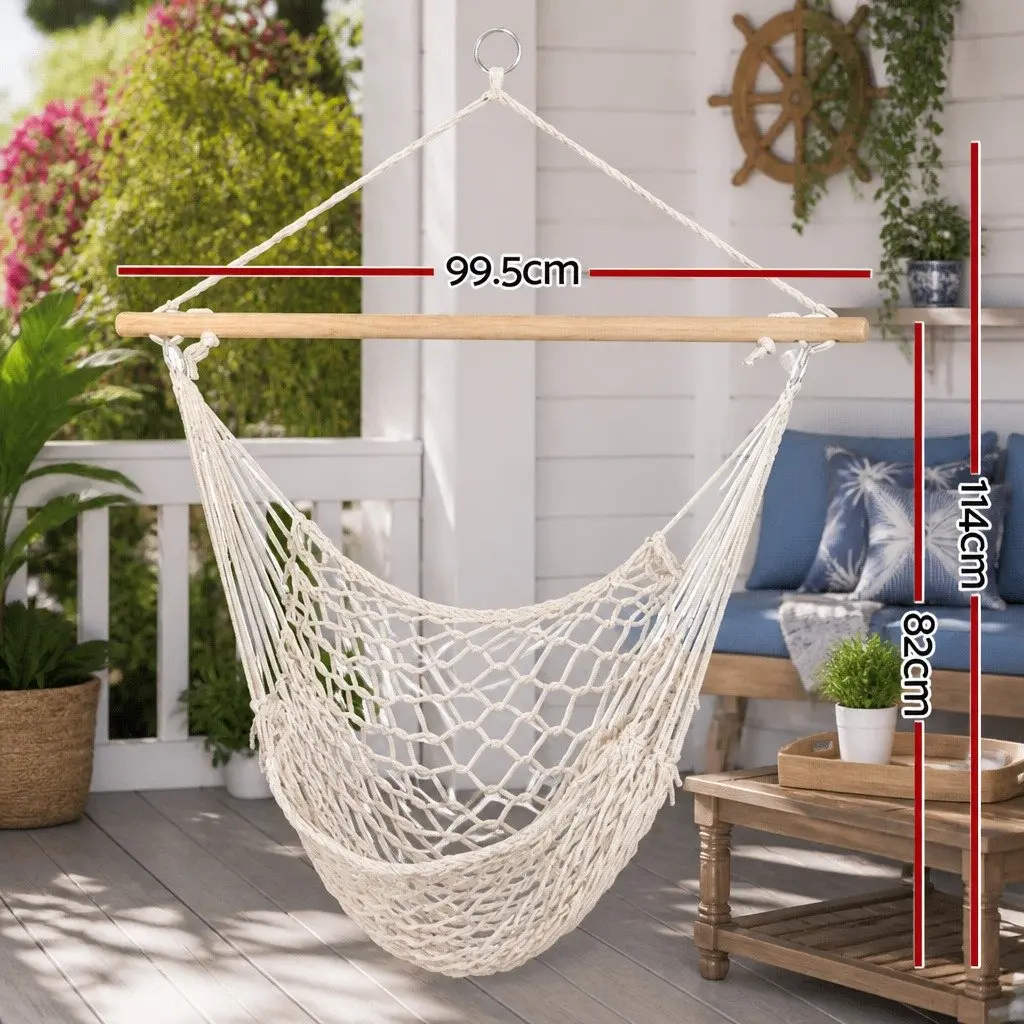 Hammock Chair Cotton Wood 99.5 x 114cm Cream