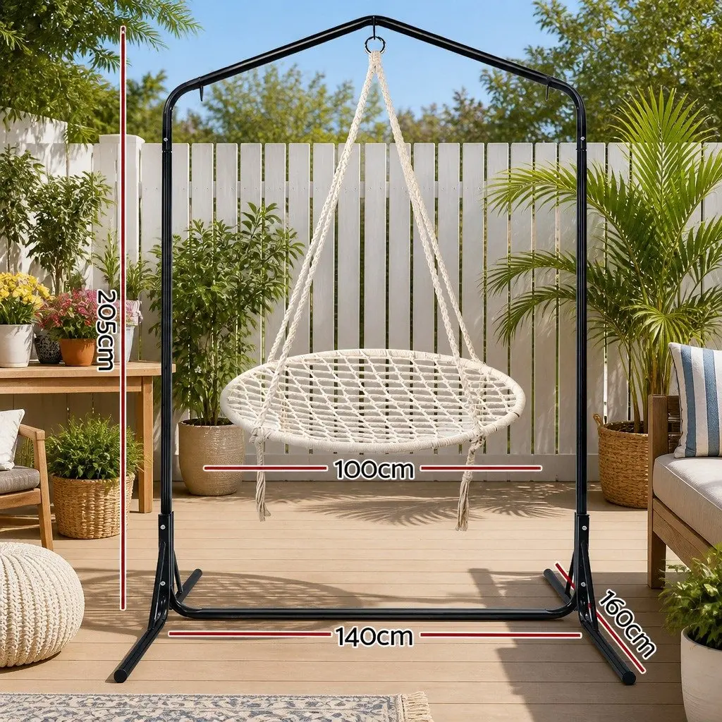 Cream Hammock Chair with Strong Stand 100cm