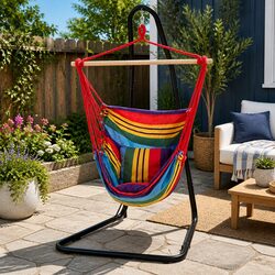 Hammock Chair with Steel A-Frame Stand Indoor Outdoor Hanging Seat Relaxation