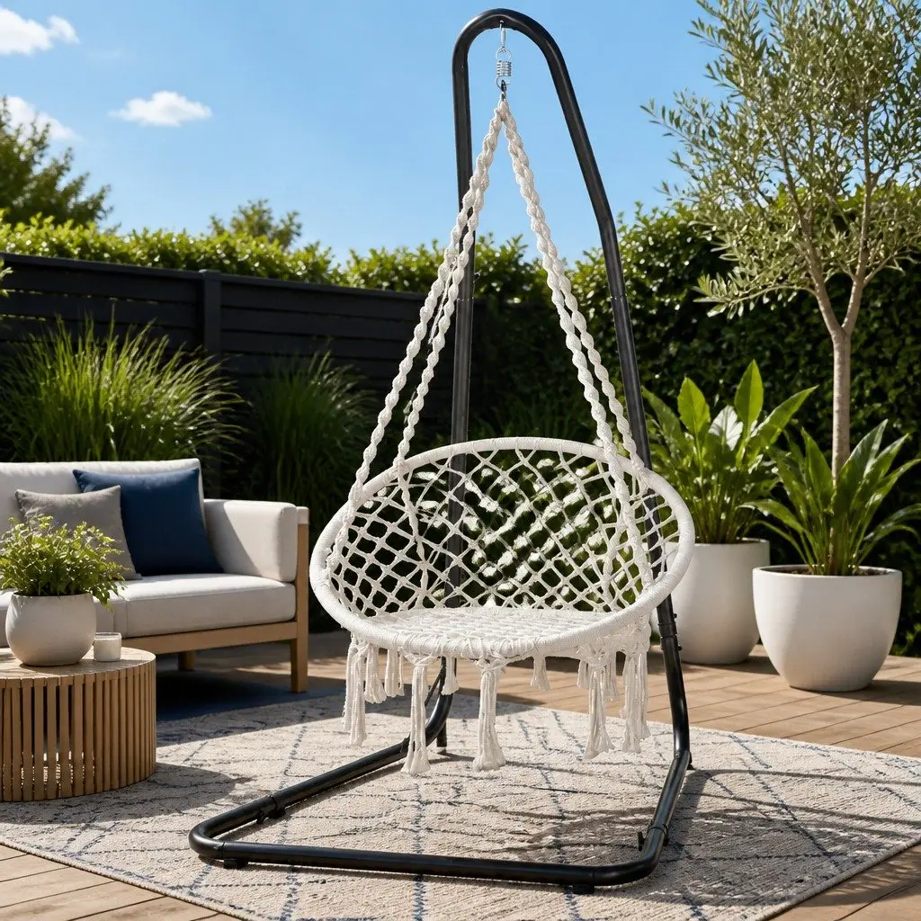 Hammock Hanging Chair with Steel Stand for Relaxation