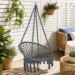Sturdy Hammock Chair with Macrame Details for Relaxation
