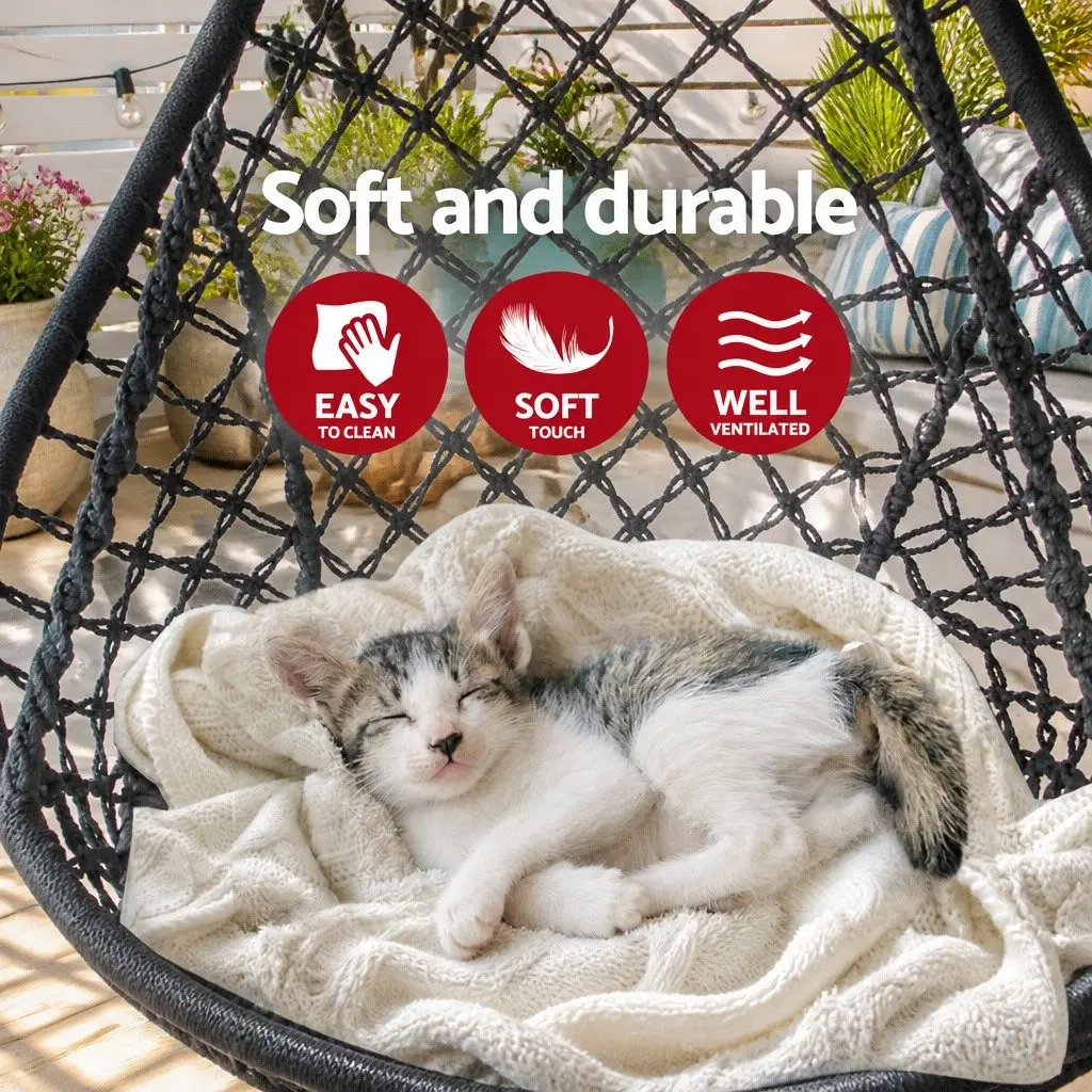 Hammock Chair Outdoor Hanging Macrame Cotton Grey Indoor Relaxation Swing