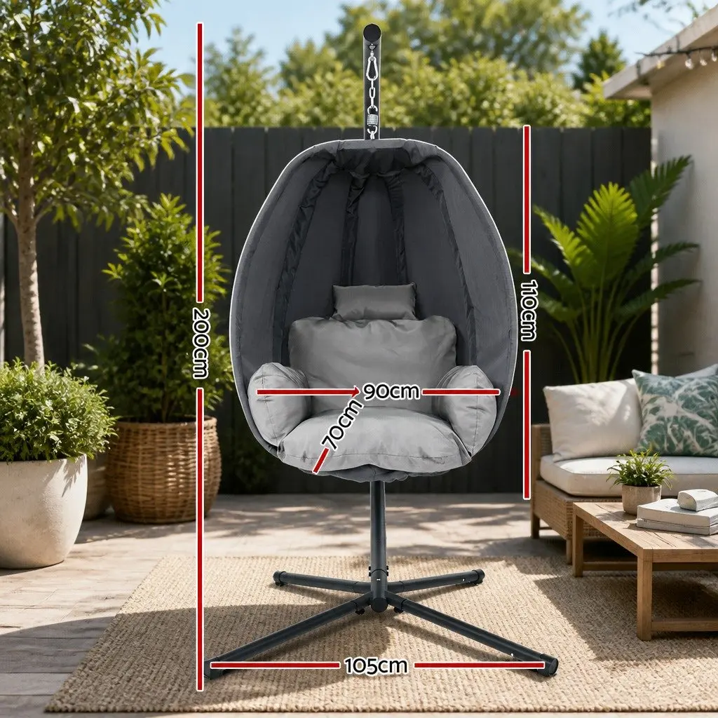 Outdoor Chair Powder-coated Steel 116cm x 105cm x 200cm Grey