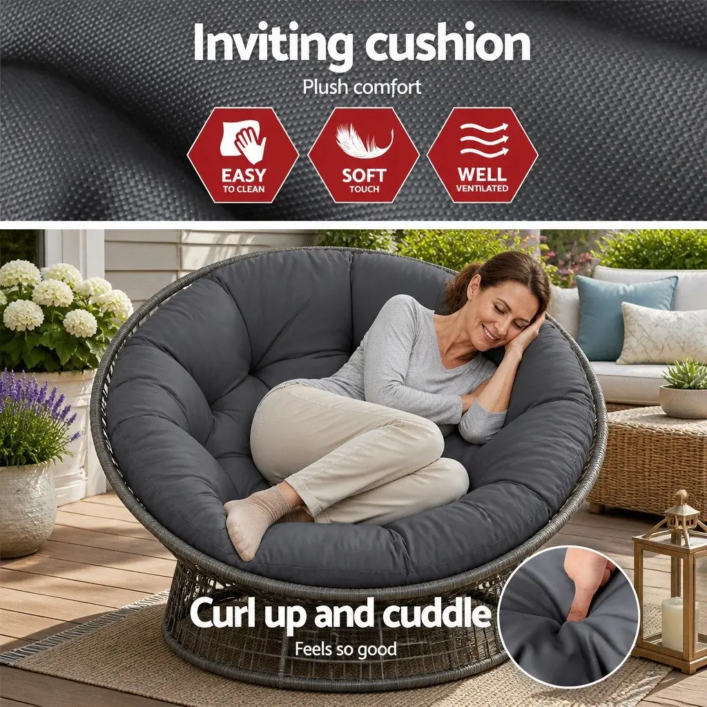 Outdoor Hanging Egg Chair with Sturdy Stand