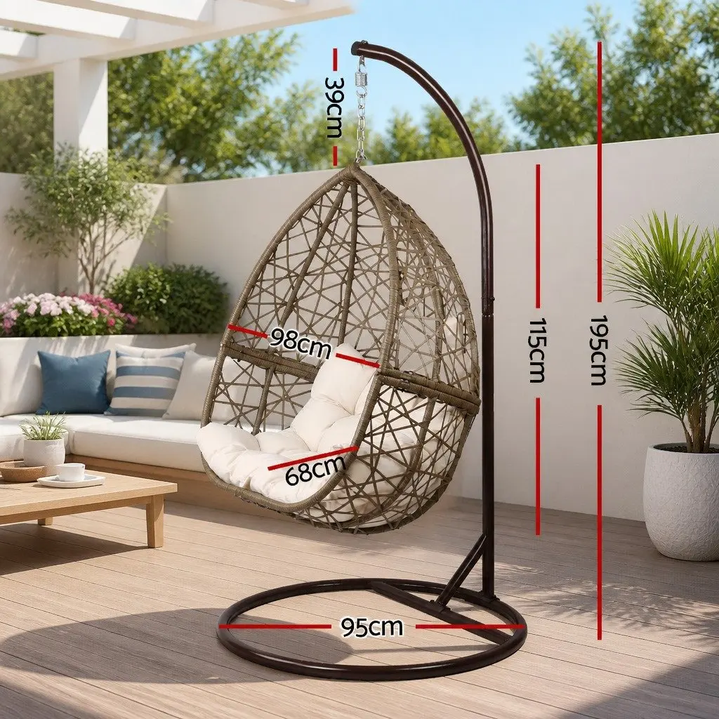 Hanging Egg Chair with Soft Cushion and Sturdy Frame