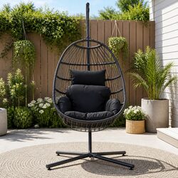 Durable Hanging Egg Chair Outdoor Pod Swing with Stand