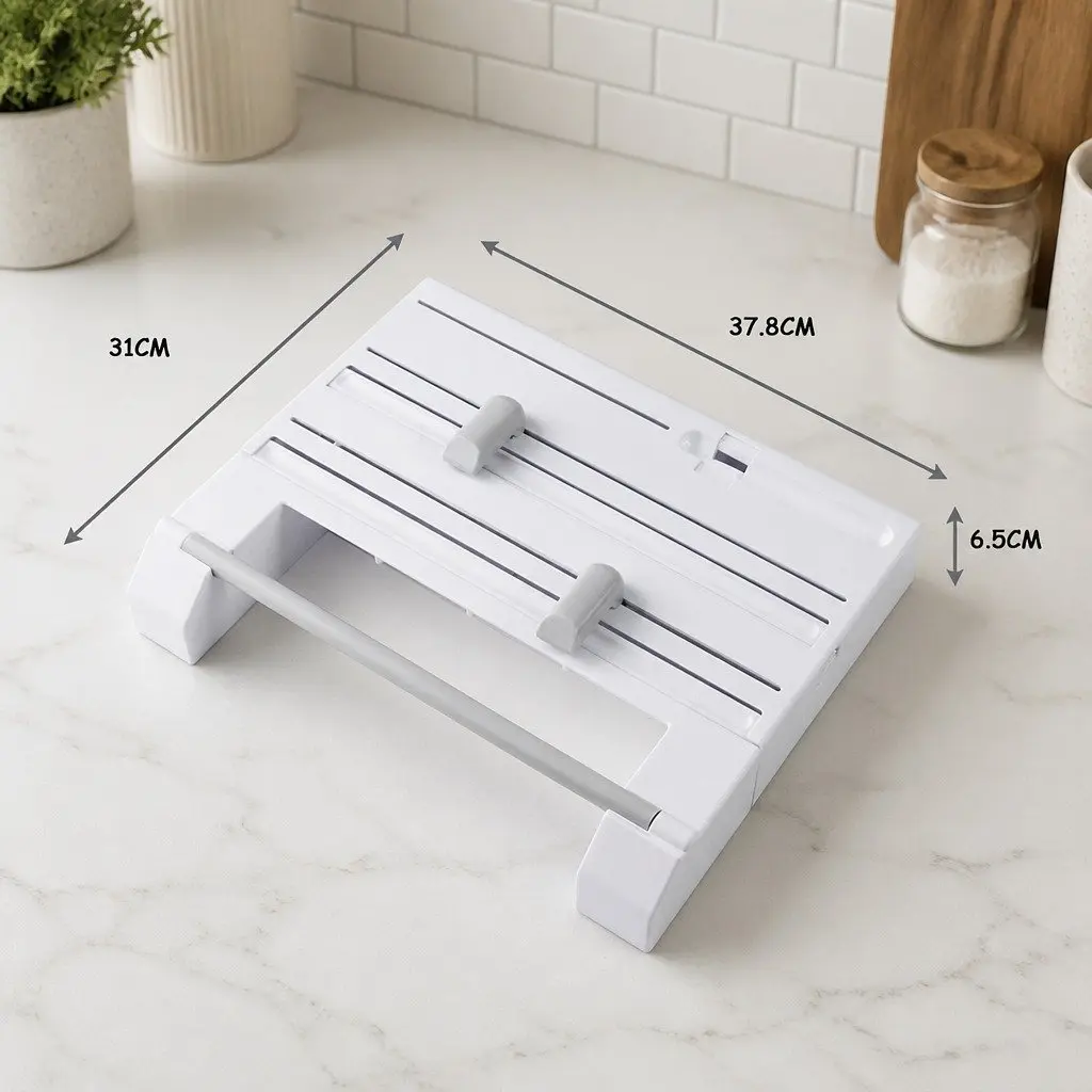 Wall Mounted Kitchen Rack for Paper Towels and Wraps