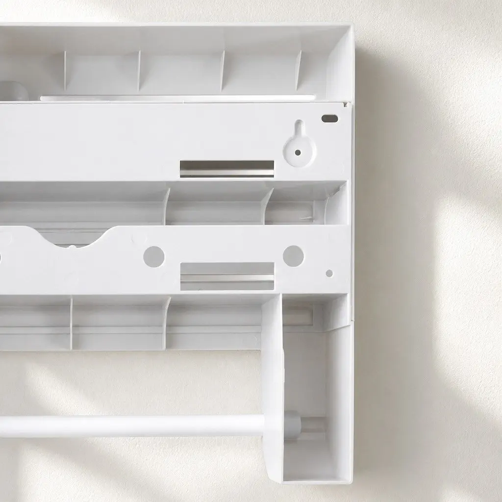 Wall Mounted Kitchen Rack for Paper Towels and Wraps