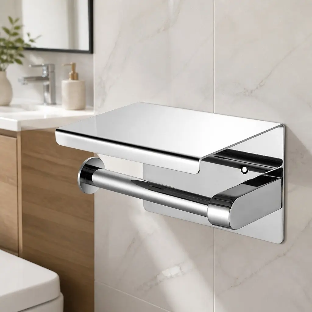 Toilet Paper Holder 304 Stainless Steel Wall Mount Silver