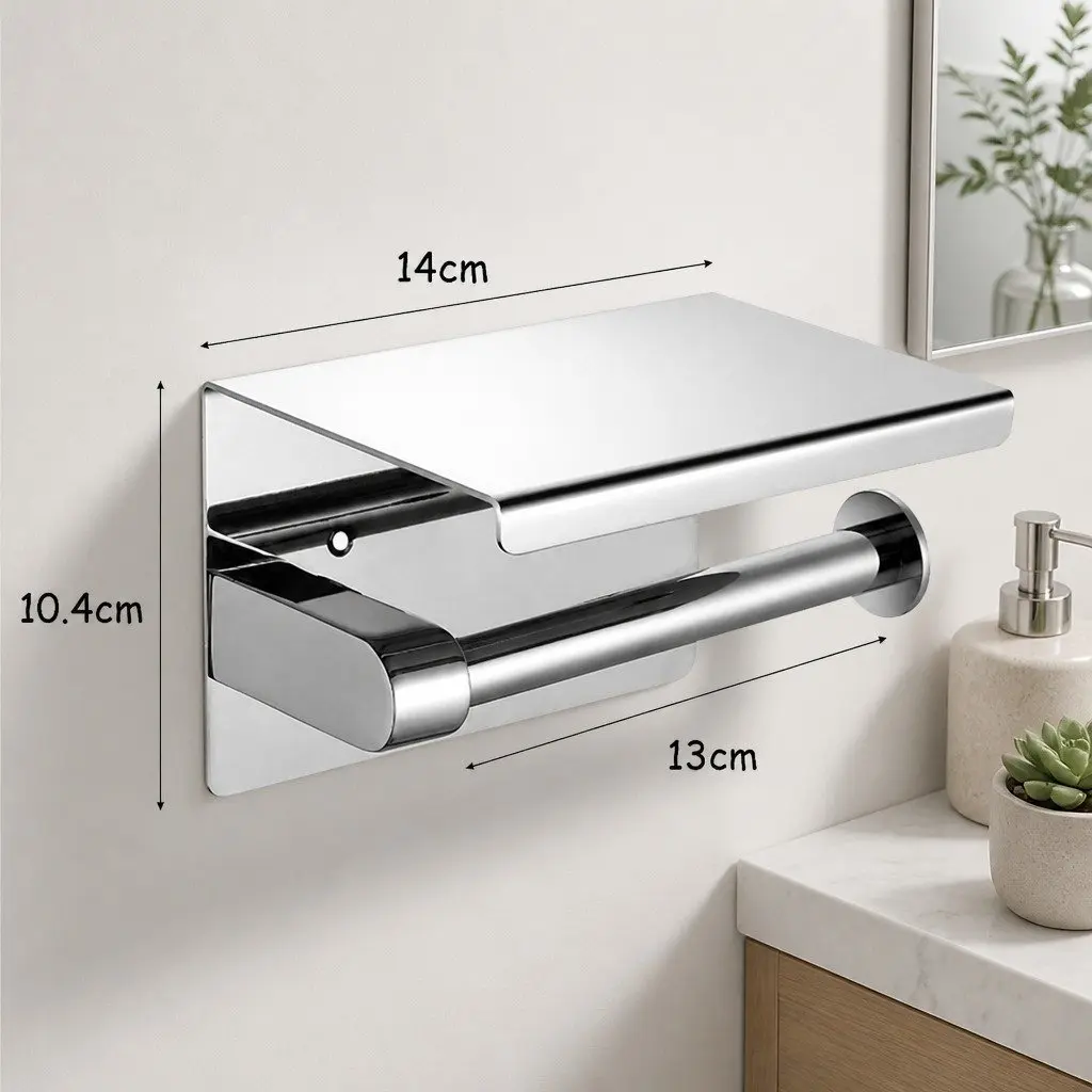 Toilet Paper Holder 304 Stainless Steel Wall Mount Silver