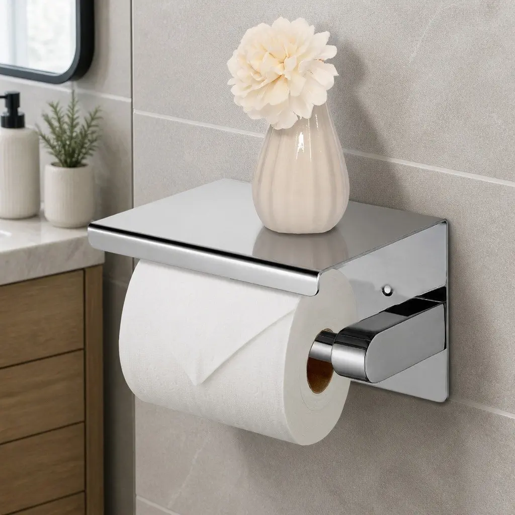 Toilet Paper Holder 304 Stainless Steel Wall Mount Silver