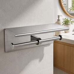 Stainless Steel Wall Mount Double Roll Toilet Paper Holder