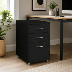Compact 3 Drawer Steel Filing Cabinet for Office