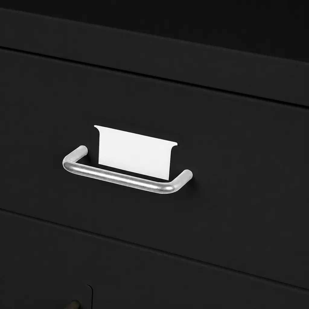 Filing Cabinet Steel 3 Drawer Compact Black Office Storage Organizer