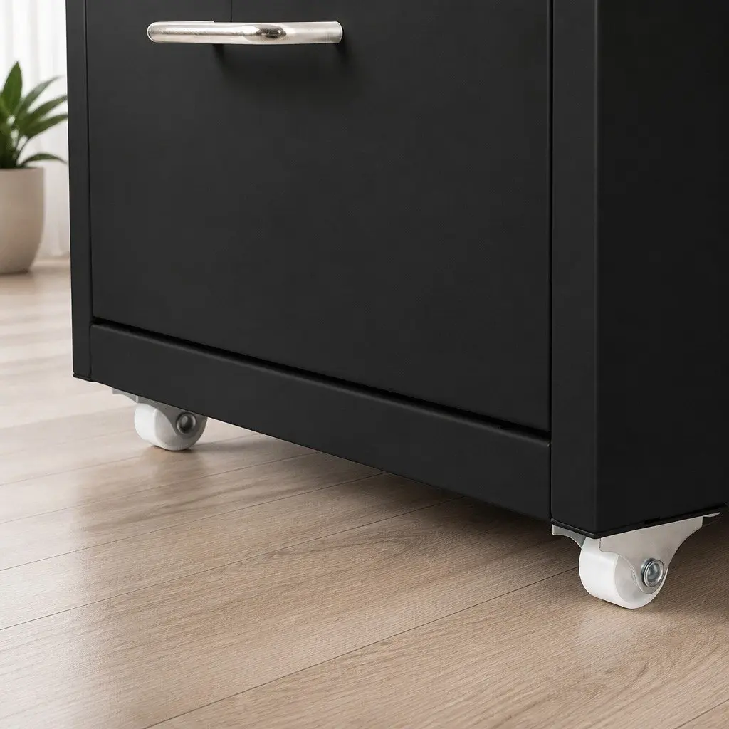Filing Cabinet Steel 3 Drawer Compact Black Office Storage Organizer