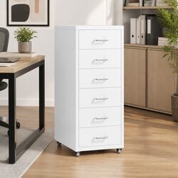 6-Drawer Filing Cabinet with Steel Frame for Office Storage