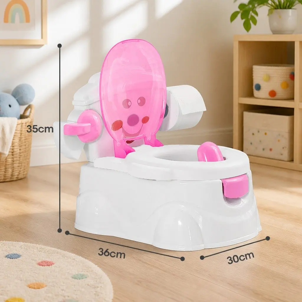 3-in-1 Kids Potty Trainer with Step Stool Pink