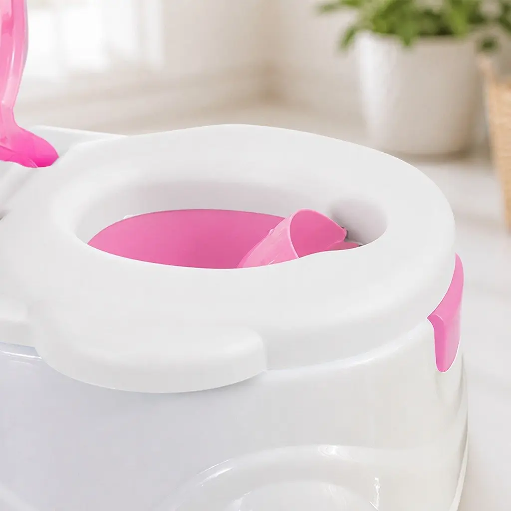 3-in-1 Kids Potty Trainer with Step Stool Pink