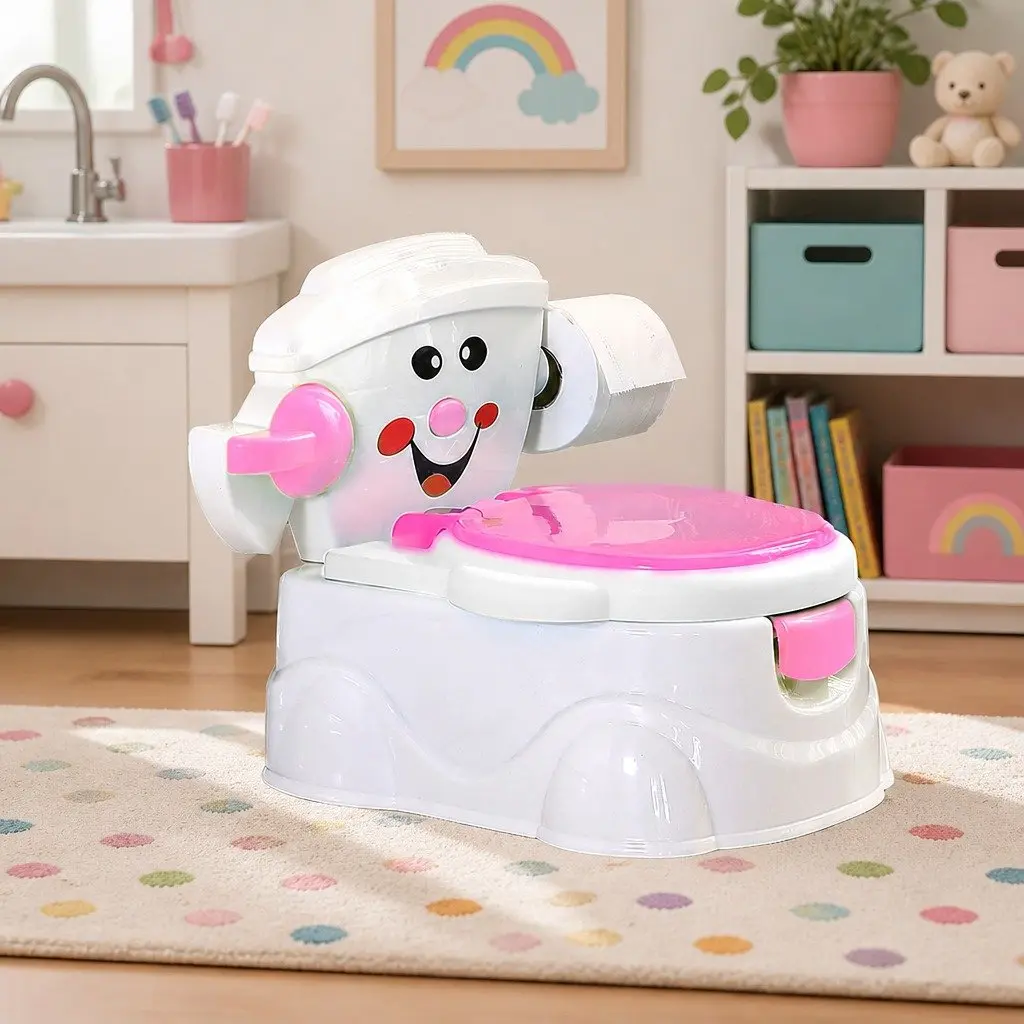 3-in-1 Kids Potty Trainer with Step Stool Pink