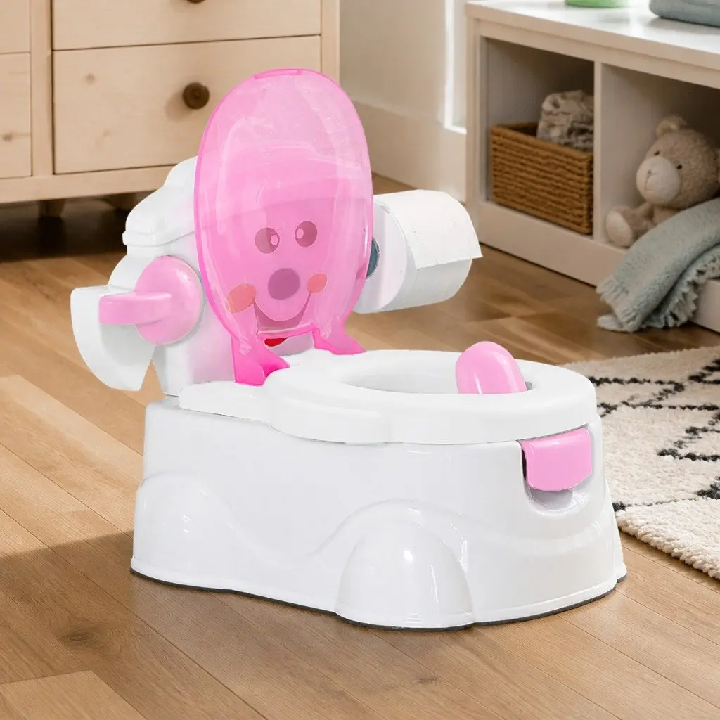 3-in-1 Kids Potty Trainer with Step Stool Pink