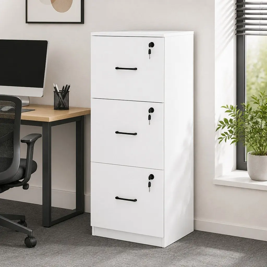 3-Drawer File Cabinet with Lockable Storage