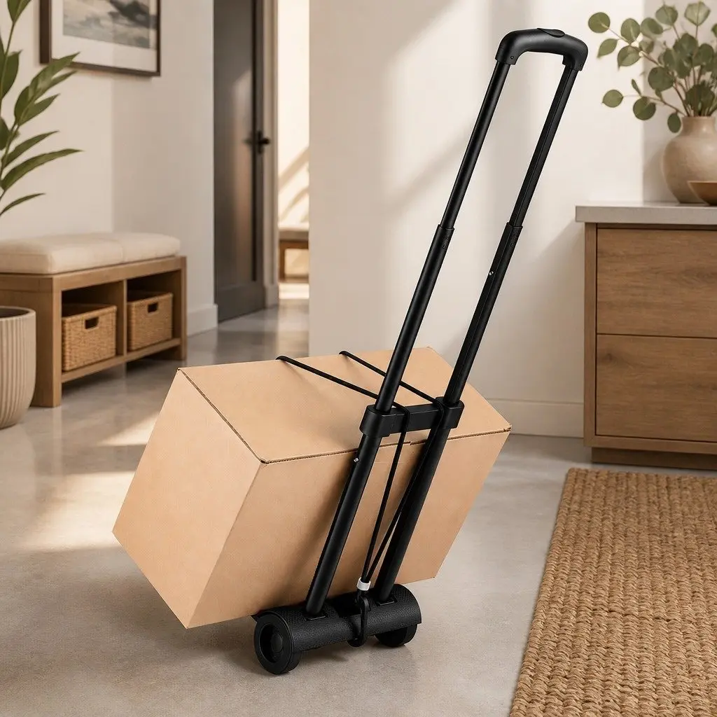 Black Folding Hand Trolley for Easy Transport