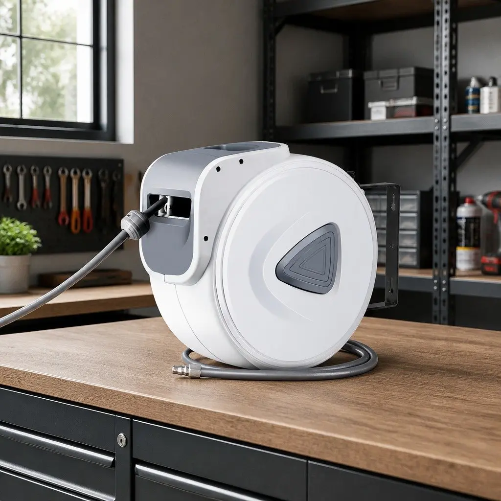 Air Hose Reel PVC 20m Grey White