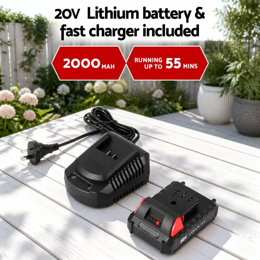 Cordless Pole Hedge Trimmer with Double-Sided Blade