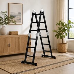 Heavy-Duty Aluminium Folding Ladder 3.6M with Non-Slip Rungs