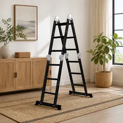 Heavy-Duty Aluminium Folding Ladder 3.6M with Non-Slip Rungs