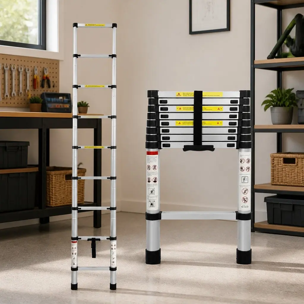 Telescopic Ladder Aluminium 2.6M Silver