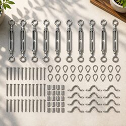 Balustrade Wire Rope Kit DIY Fence Installation Turnbuckles Thimbles Ferrules