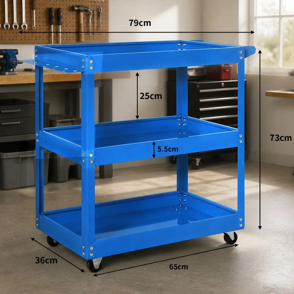 3 Tier Tool Cart Trolley for Workshop Organisation