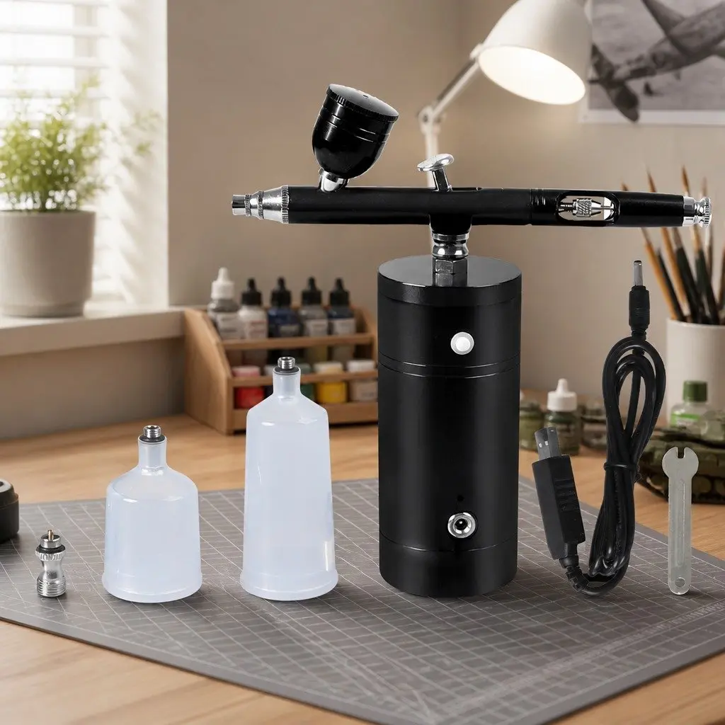 Cordless Airbrush Kit with Dual-Action Modes for Versatility