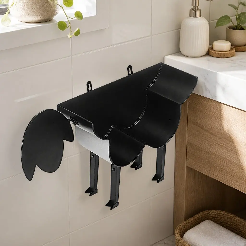 Toilet Paper Holder Stand 7 Roll Storage Sheep Design Wall Mount Bathroom