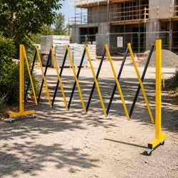 Expandable Safety Barrier Gate 11FT Folding Traffic Control Guardrail Lockable