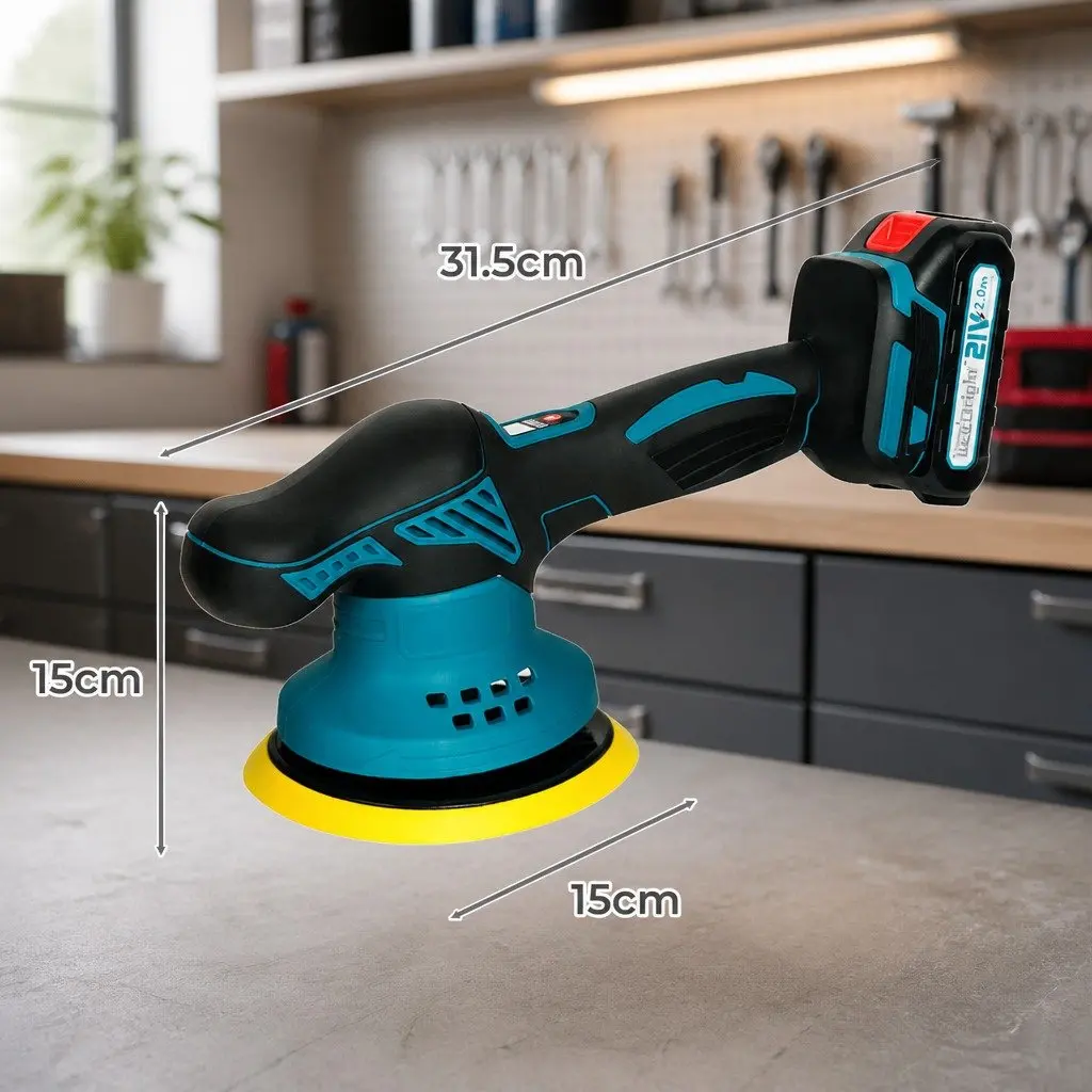 Cordless Car Polisher Buffer 21V Brushless Motor 6 Speed Orbital Detailing