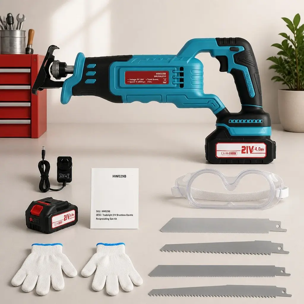 Cordless Reciprocating Saw 21V Brushless Variable Speed Electric Cutting Tool