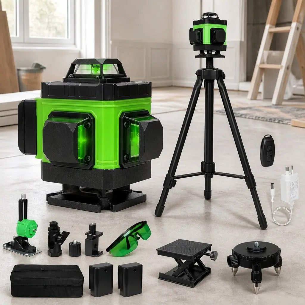 16-Line Green Laser Level with Tripod for Precise Layout