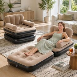 Convertible Inflatable Air Chair and Daybed with Foot Pump