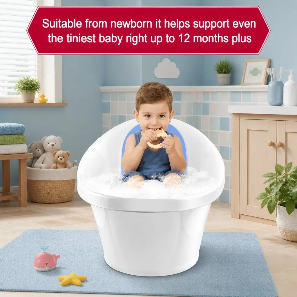 Baby Bath Tub Foam Backrest 60cm Blue