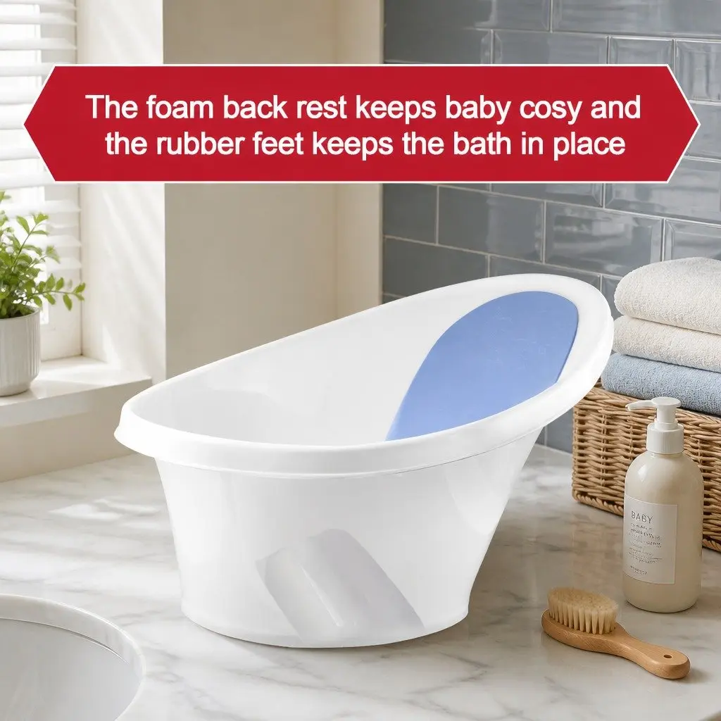 Baby Bath Tub Foam Backrest 60cm Blue